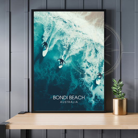Affiche Plage de Bondi | Impression de voyage Australie | Affiche Australie