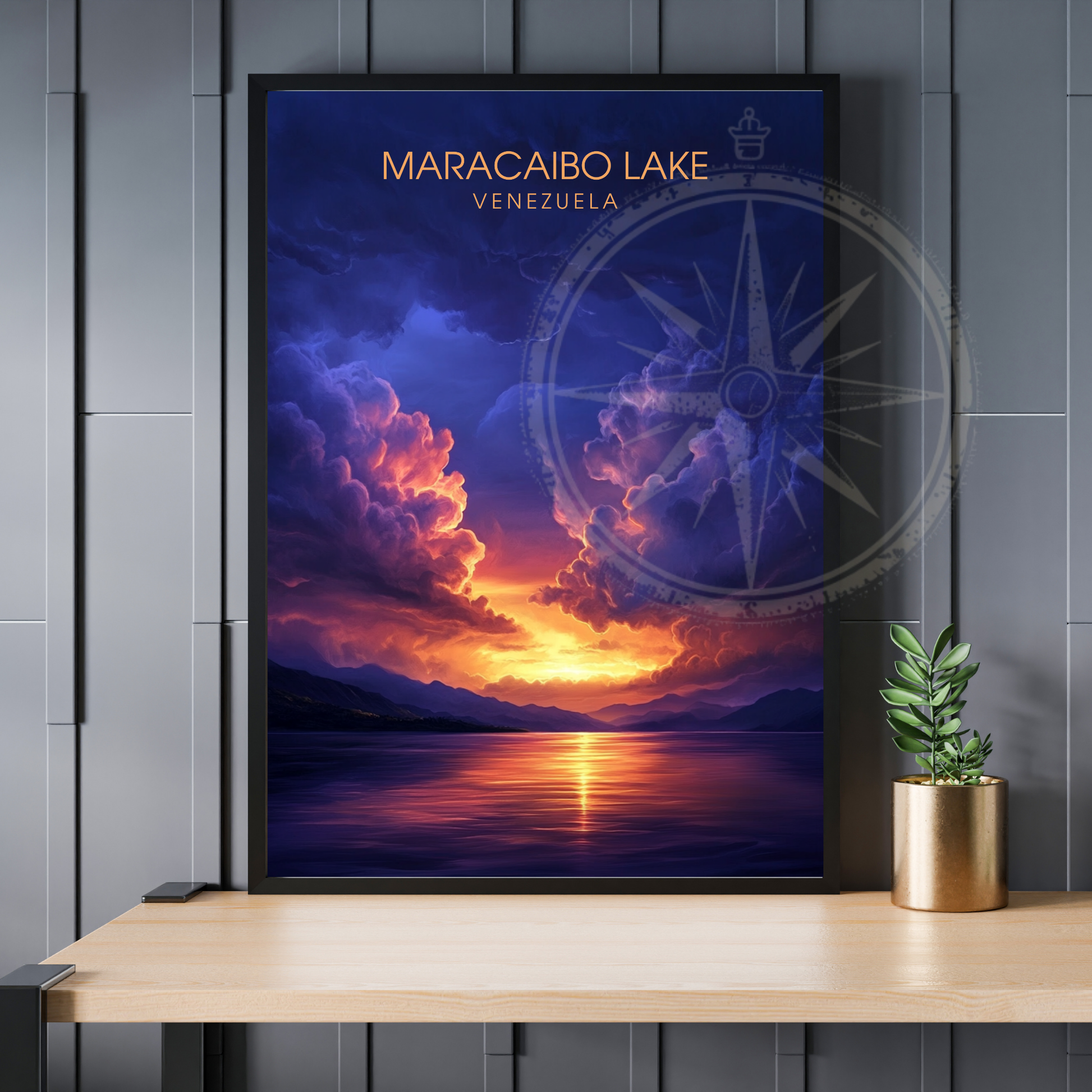Affiche Lac Maracaibo| Poster de voyage Venezuela | Affiche Lac