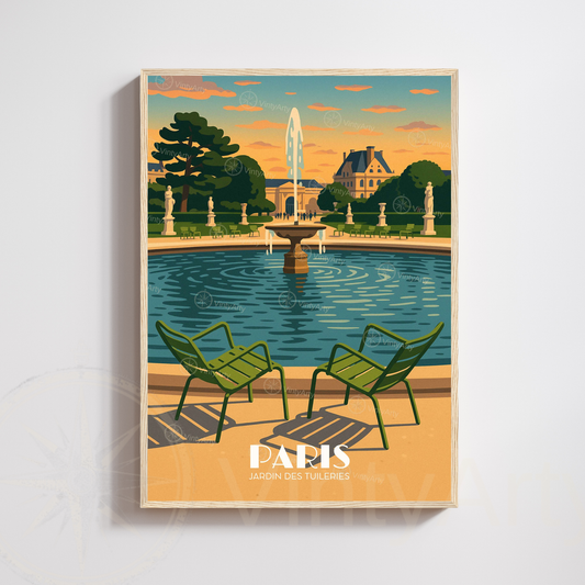 Affiche Paris | Impression Jardin des Tuileries  | Affiche France