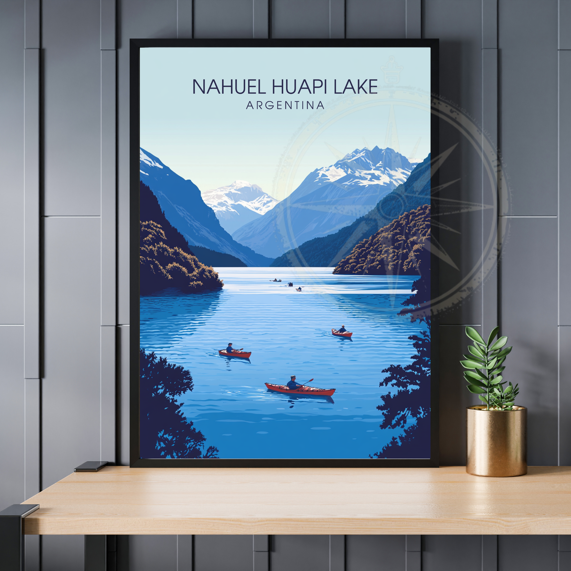Affiche Lac Nahuel Huapi | Poster de voyage Argentine | Affiche Lac