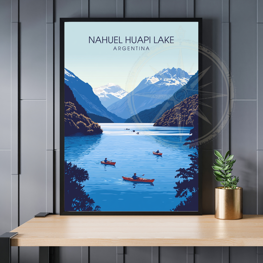 Affiche Lac Nahuel Huapi | Poster de voyage Argentine | Affiche Lac