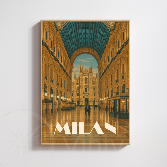 Affiche Milan | Poster de voyage Cathédrale de Milan | Affiche Milan