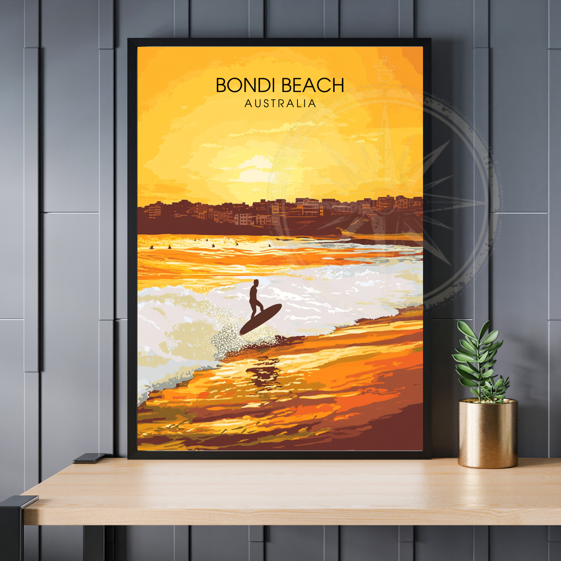 Affiche Plage de Bondi | Poster Australie | Affiche Australie