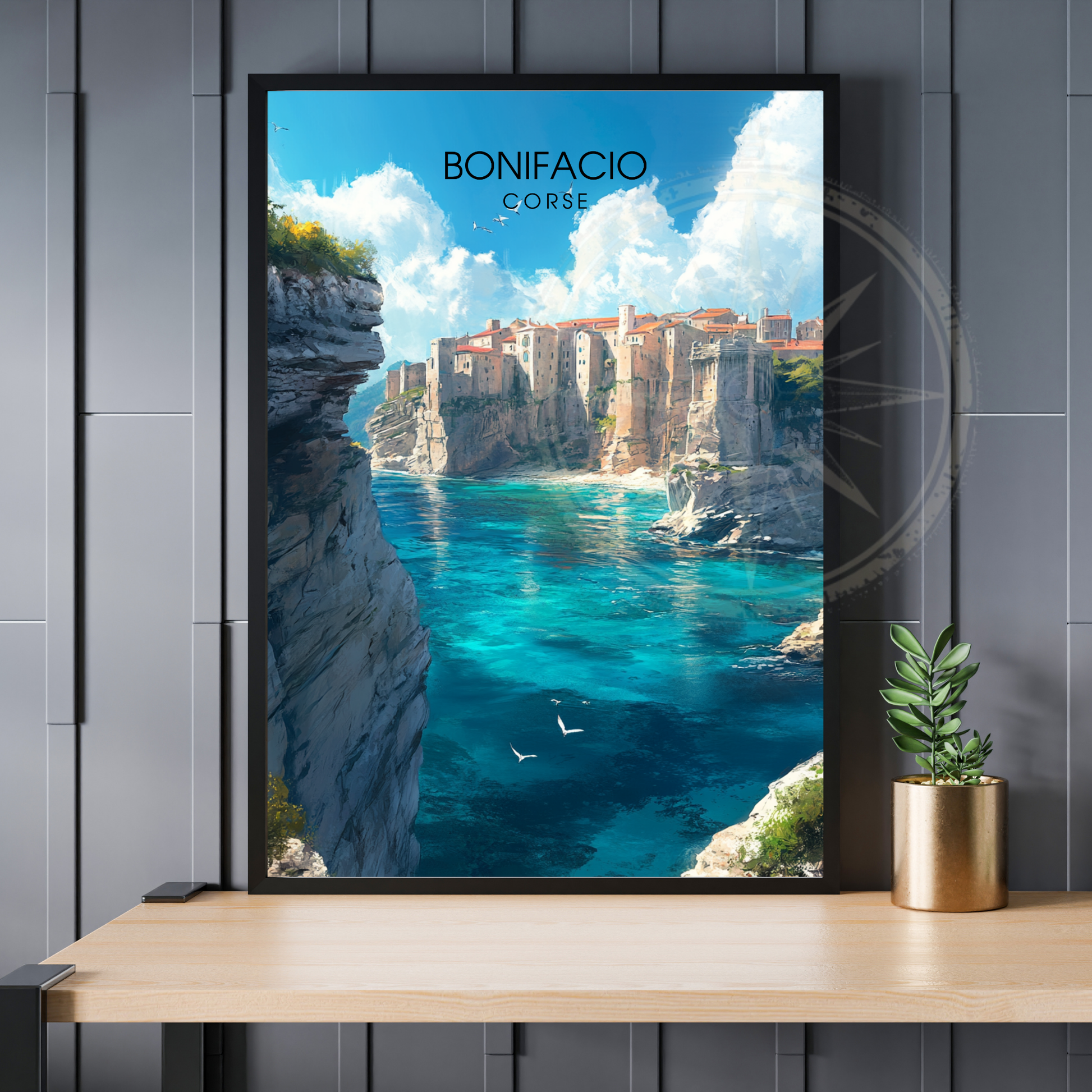 Affiche Bonifacio | Poster décoratif Corse | Affiche Corse