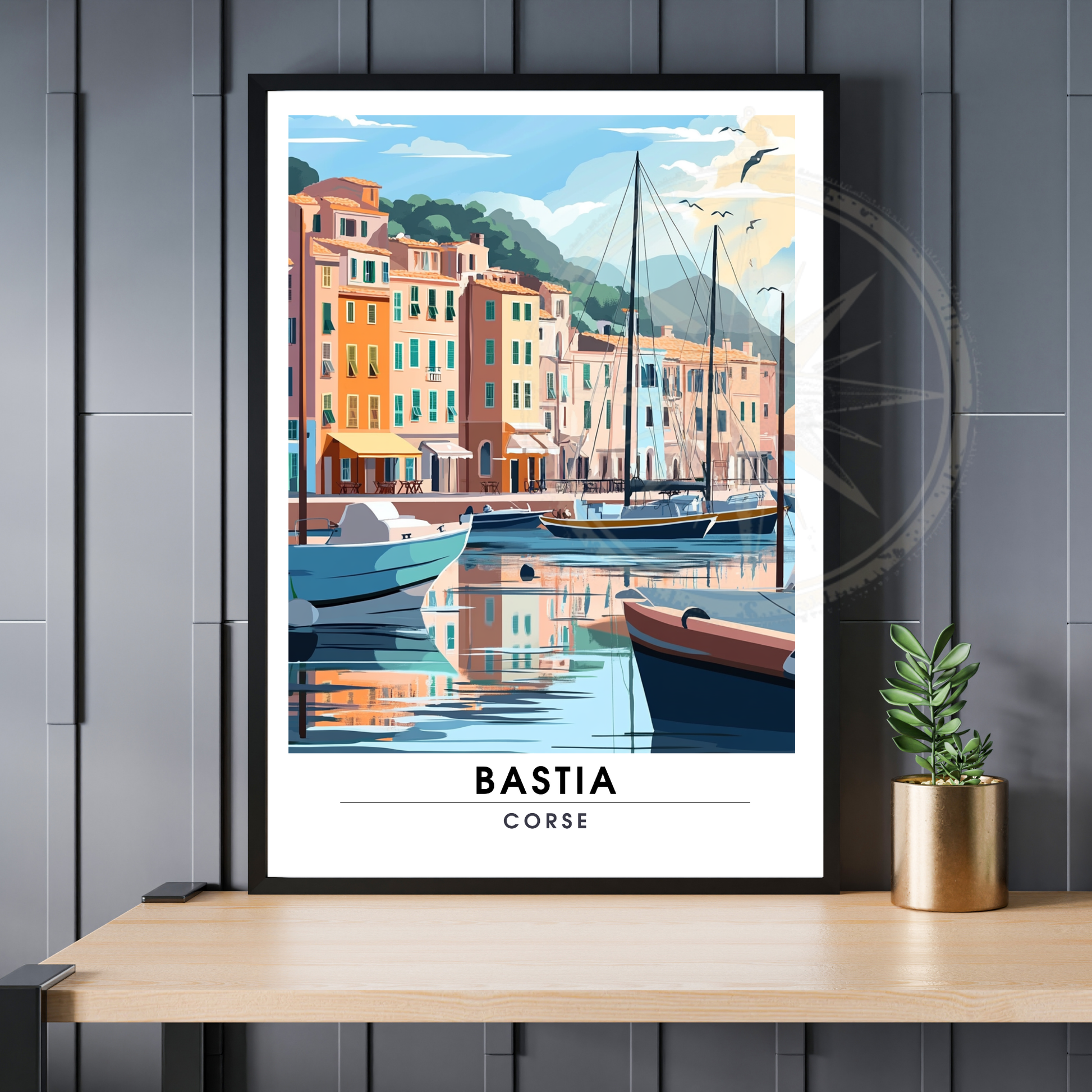 Affiche Bastia | Impression de voyage Corse | Affiche Corse