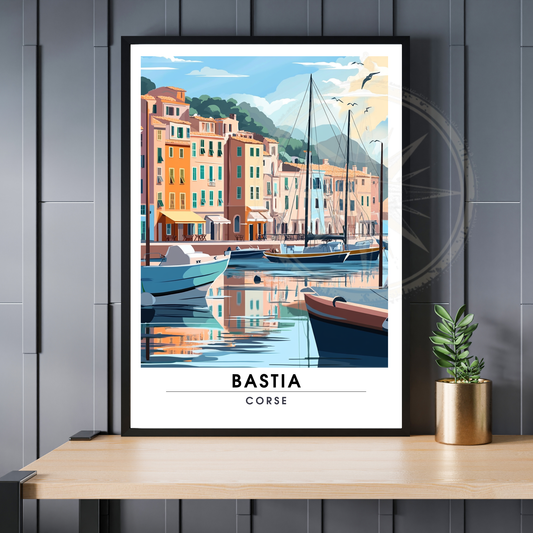 Affiche Bastia | Impression de voyage Corse | Affiche Corse