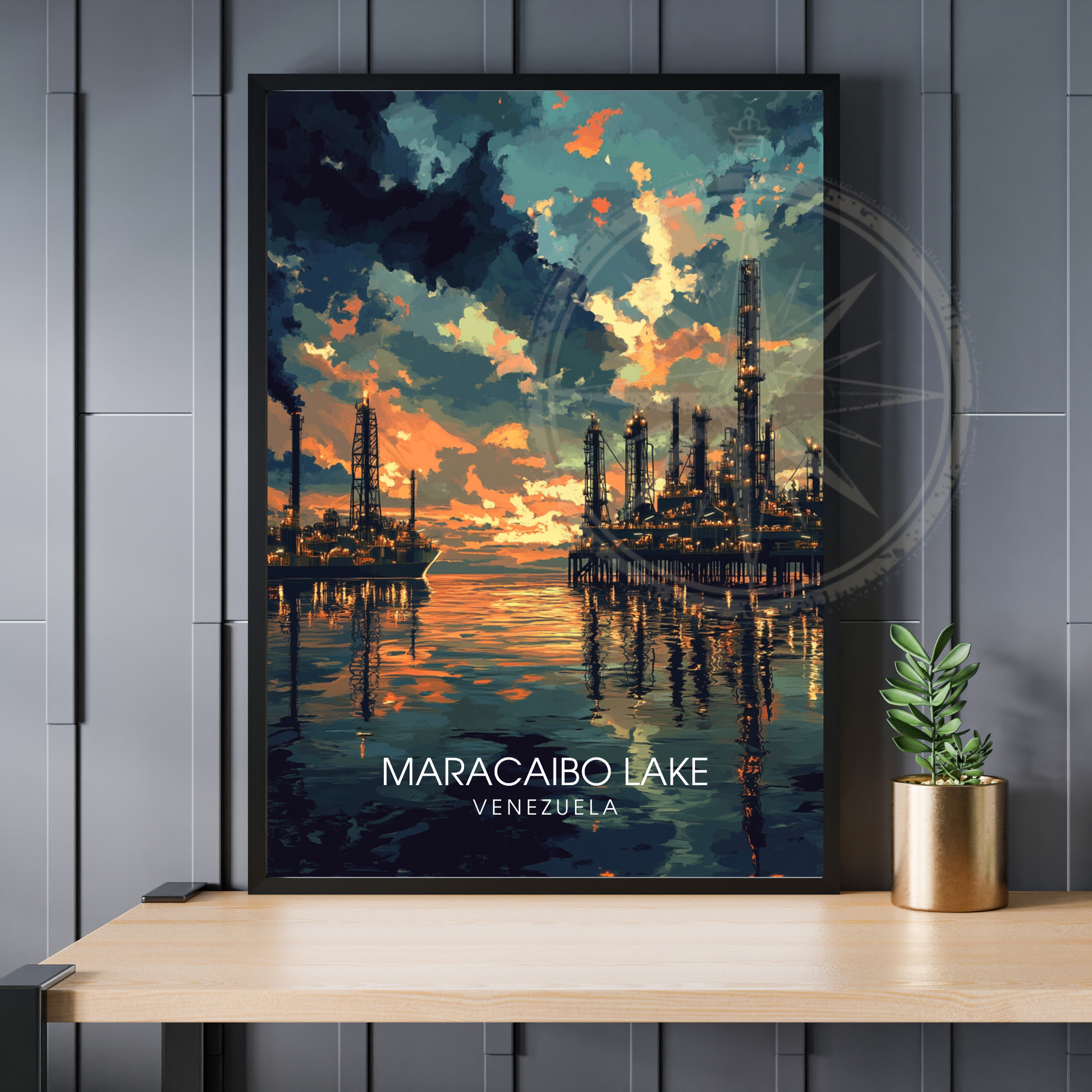 Affiche Lac Maracaibo | Impression Venezuela | Affiche Lac