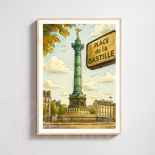 Affiche Paris | Impression Place de la Bastille | Affiche France
