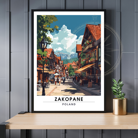 Affiche Zakopane | Poster de voyage Pologne | Affiche Pologne