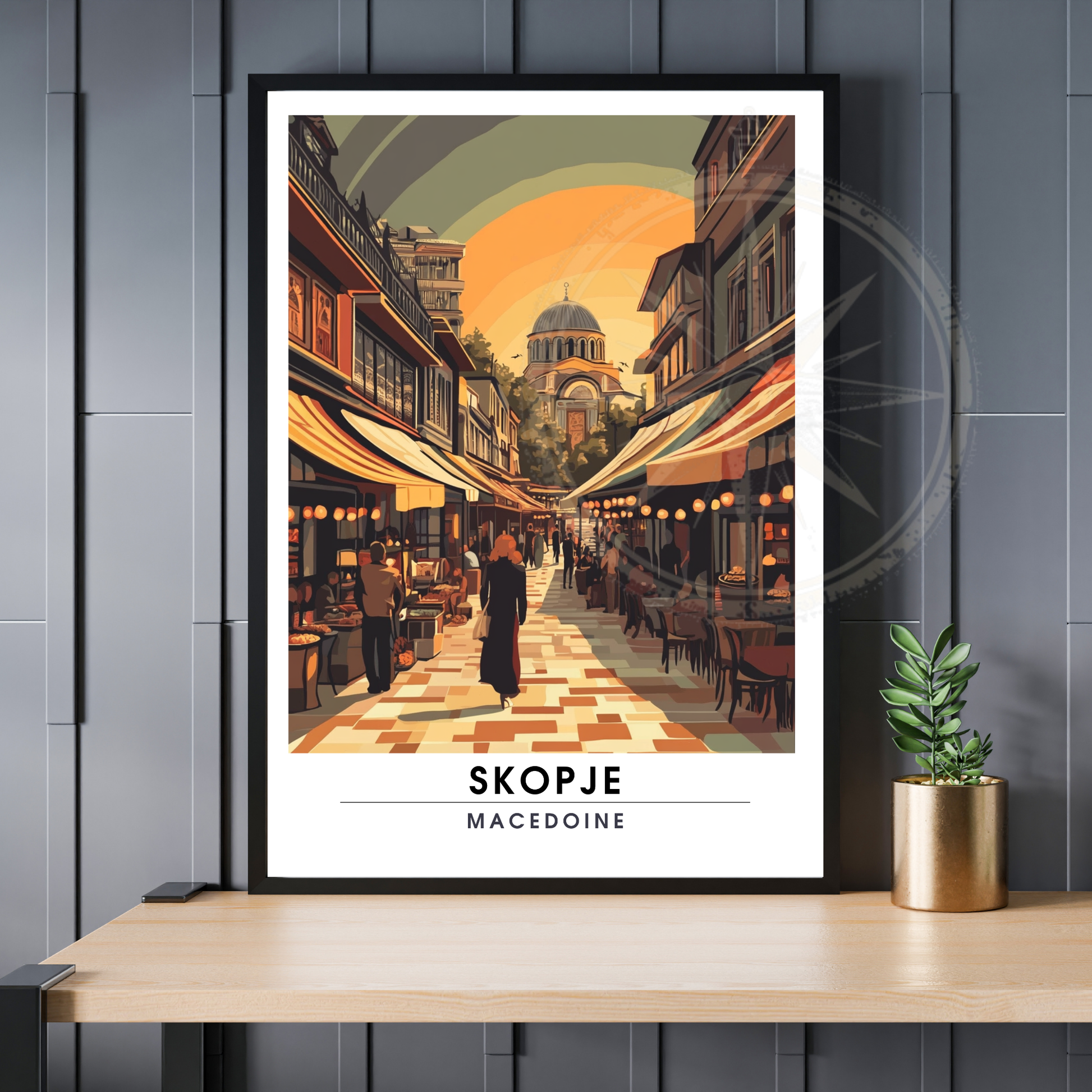 Affiche Skopje | Poster décoratif Macédoine | Affiche Macédoine