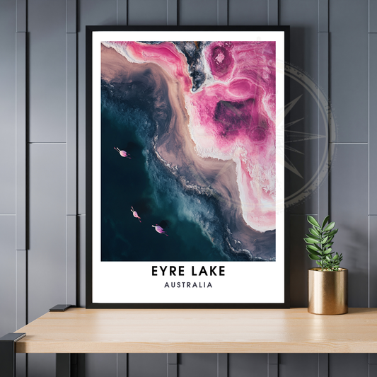 Affiche lac Eyre | Impression de voyage Australie | Affiche Lac