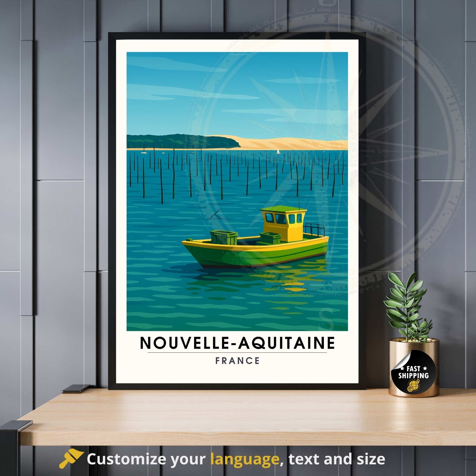 Affiche Nouvelle Aquitaine | Cap Ferret | Affiche de voyage France