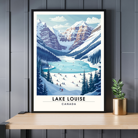 Affiche Lake Louise, Canada | impression de voyage Lake Louise | Affiche Ski