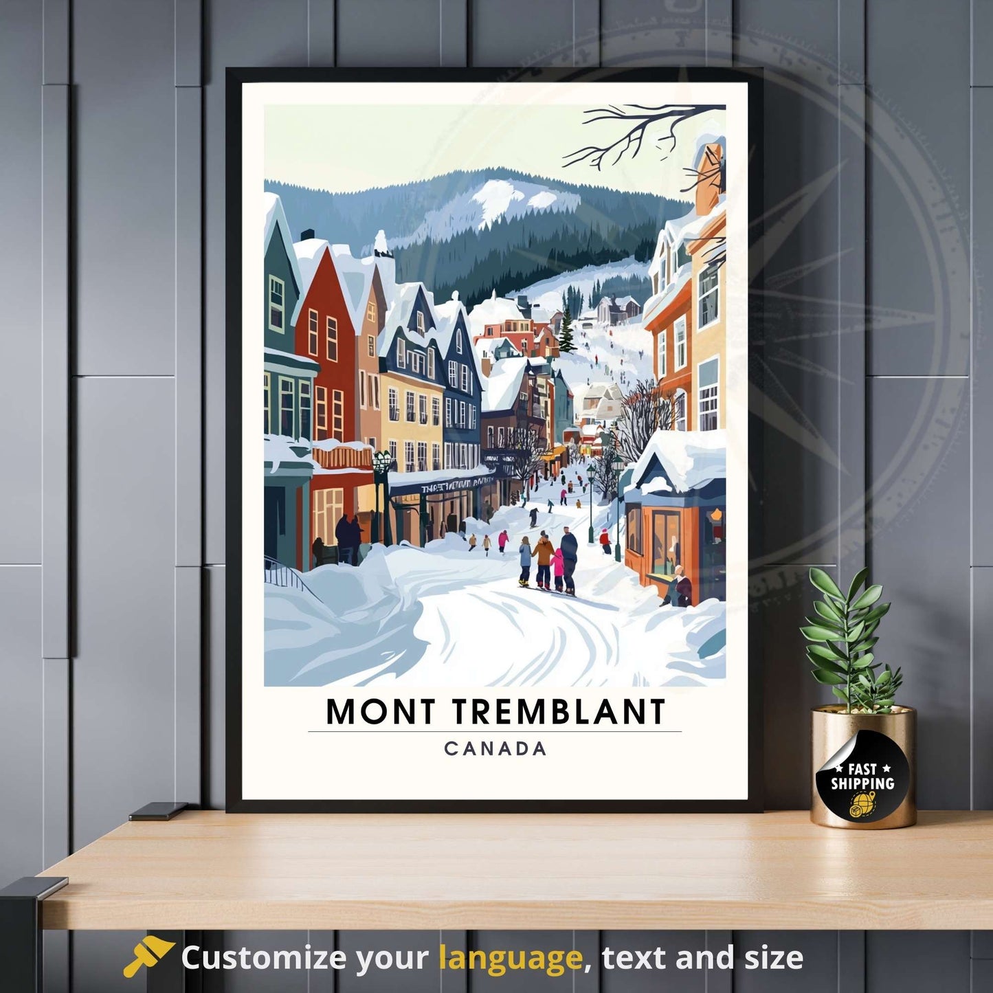 Affiche Mont-Tremblant, Canada | Poster Mont-Tremblant | Affiche Ski