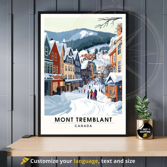 Affiche Mont-Tremblant, Canada | Poster Mont-Tremblant | Affiche Ski