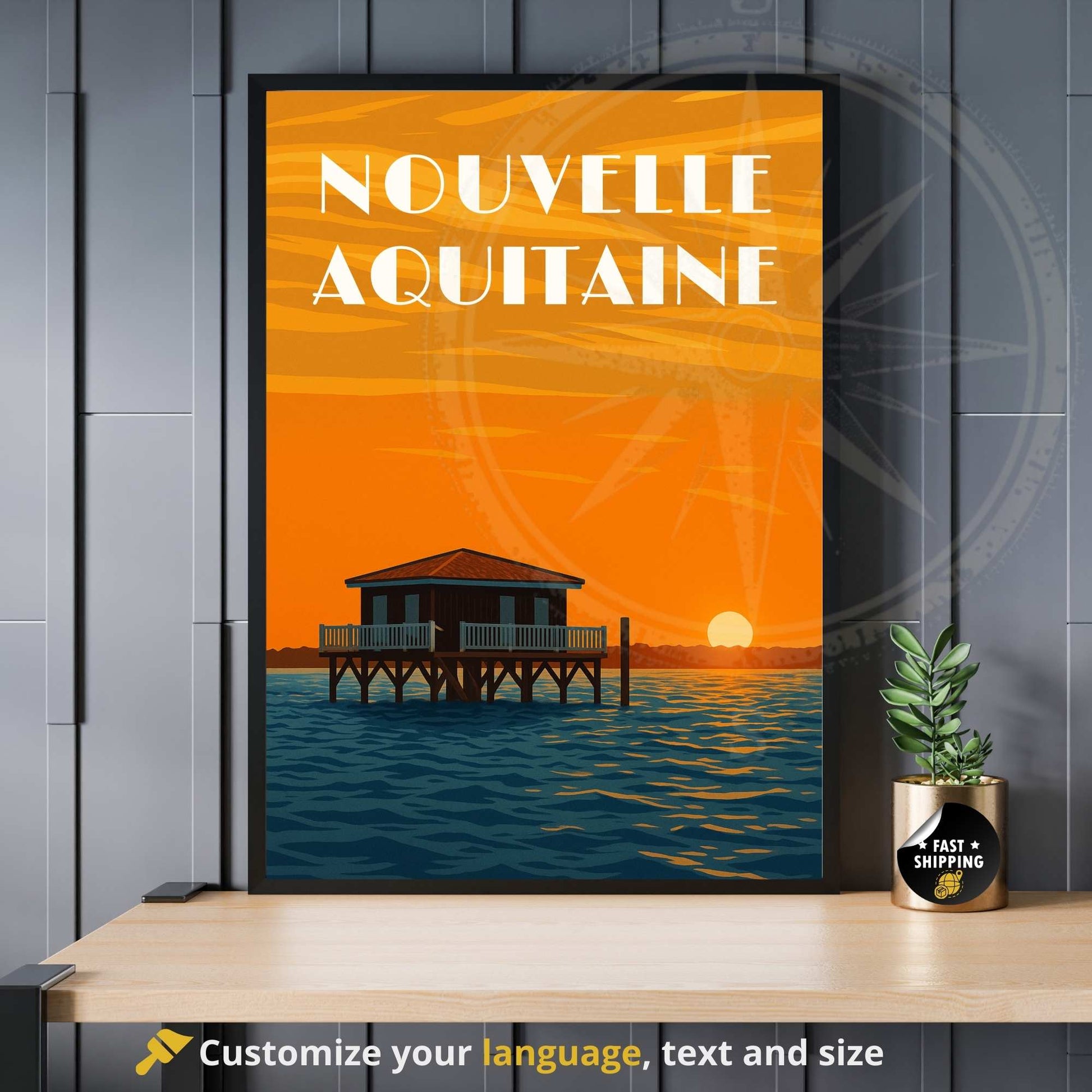Affiche Nouvelle Aquitaine | Impression Nouvelle Aquitaine | Affiche France