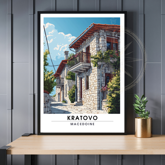 Affiche Kratovo | Poster de voyage Macédoine | Affiche Macédoine