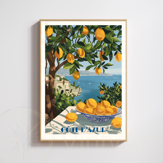 Affiche Côte d’Azur | Poster déco Côte d’Azur | Affiche France