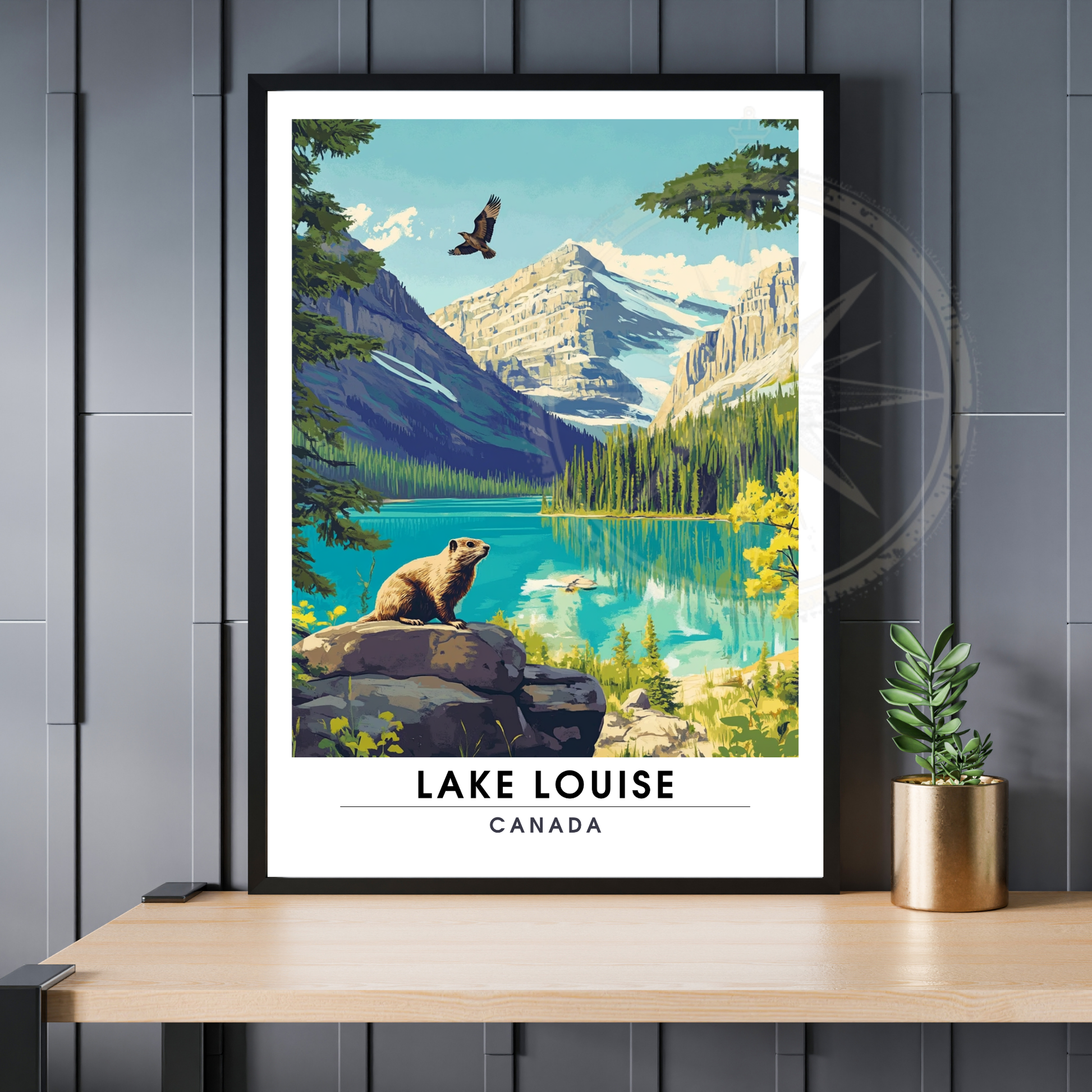 Affiche Lac Louise | Impression de voyage Canada | Affiche Lac