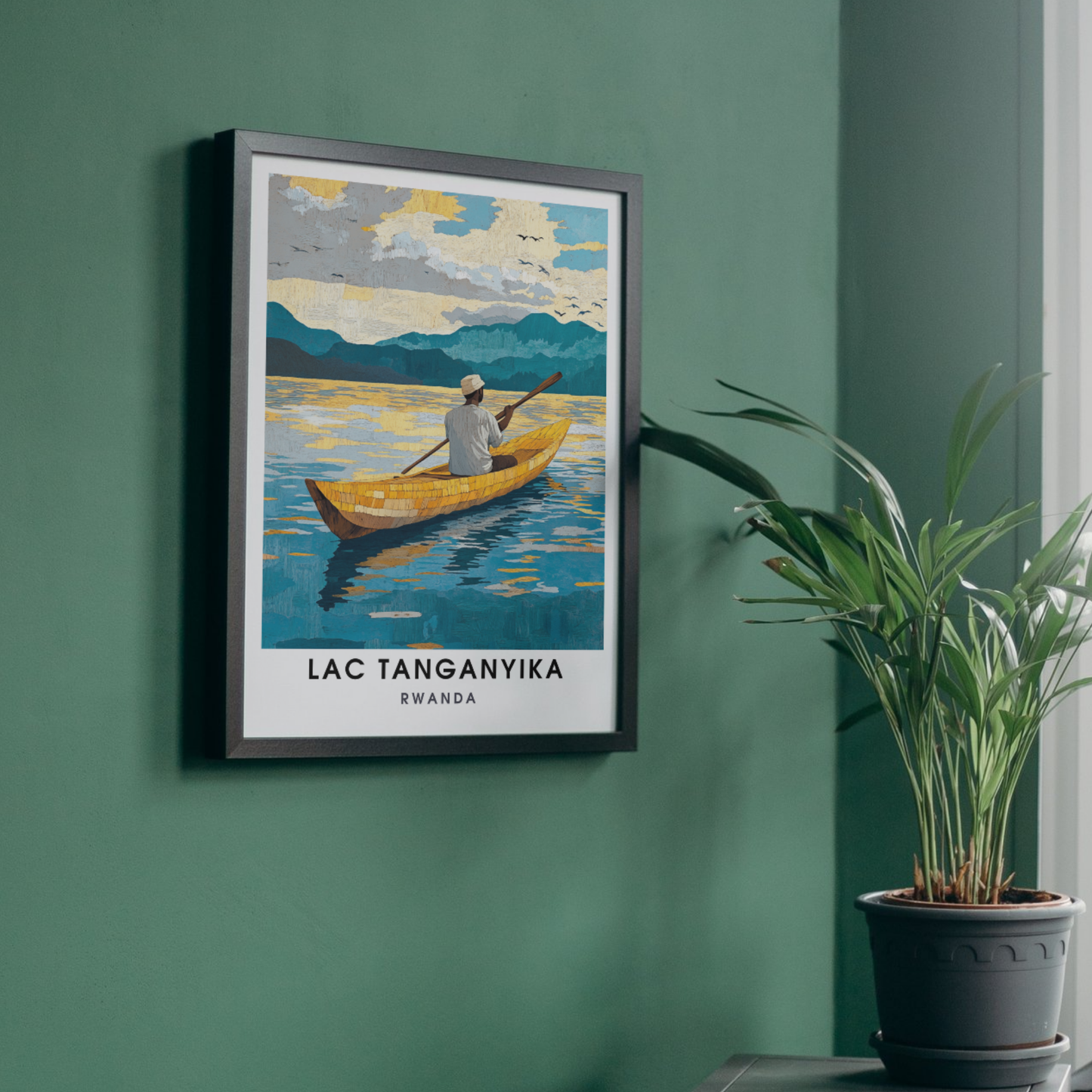 Affiche Lac Tanganyika | Impression de voyage Rwanda | Affiche Lac