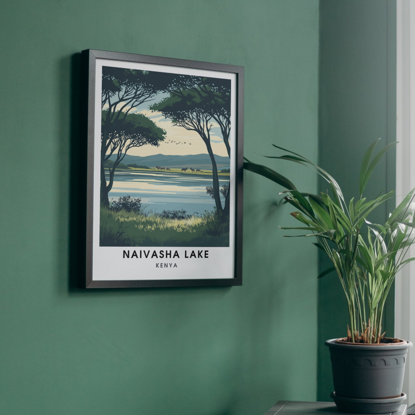 Affiche Lac Naivasha | Impression Kenya | Affiche Lac