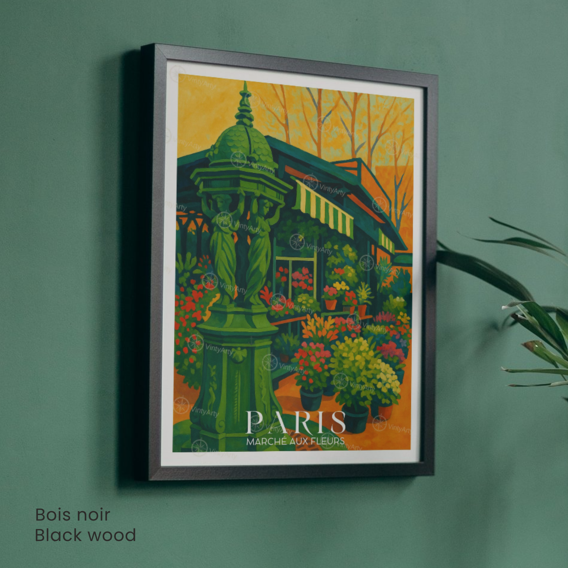 Affiche Paris | Poster Marché aux fleurs | Affiche France