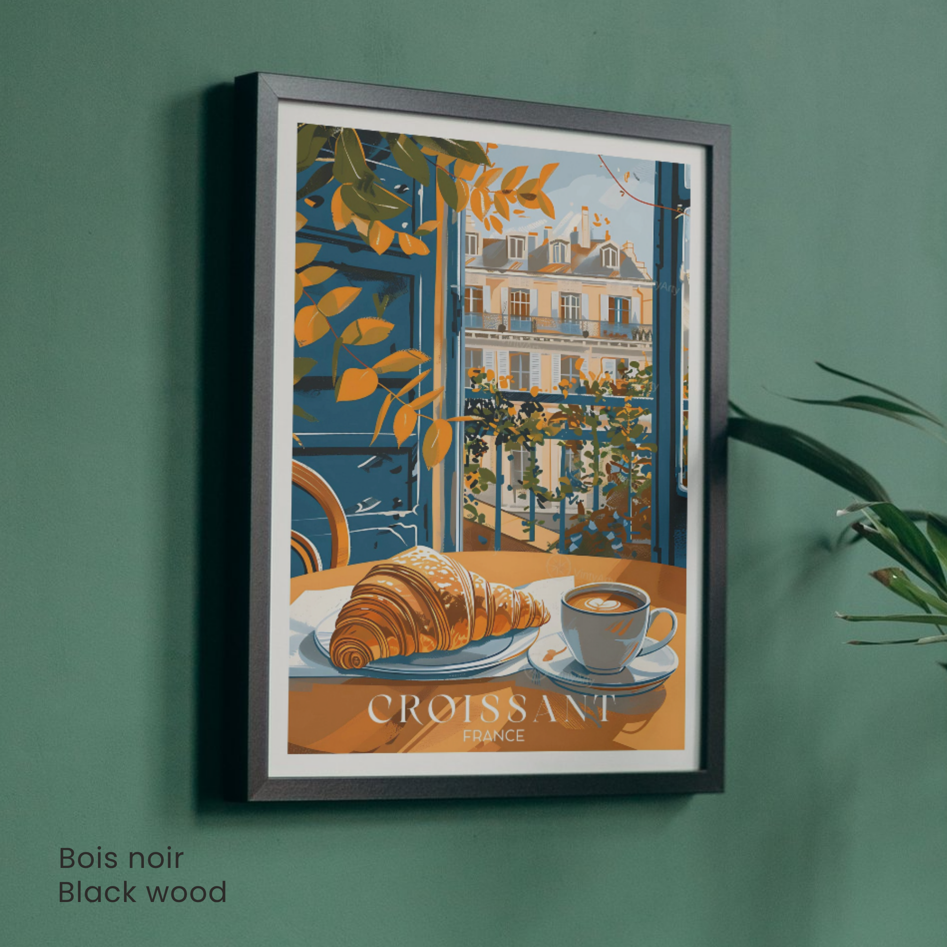 Affiche Paris | Impression déco croissant | Affiche France