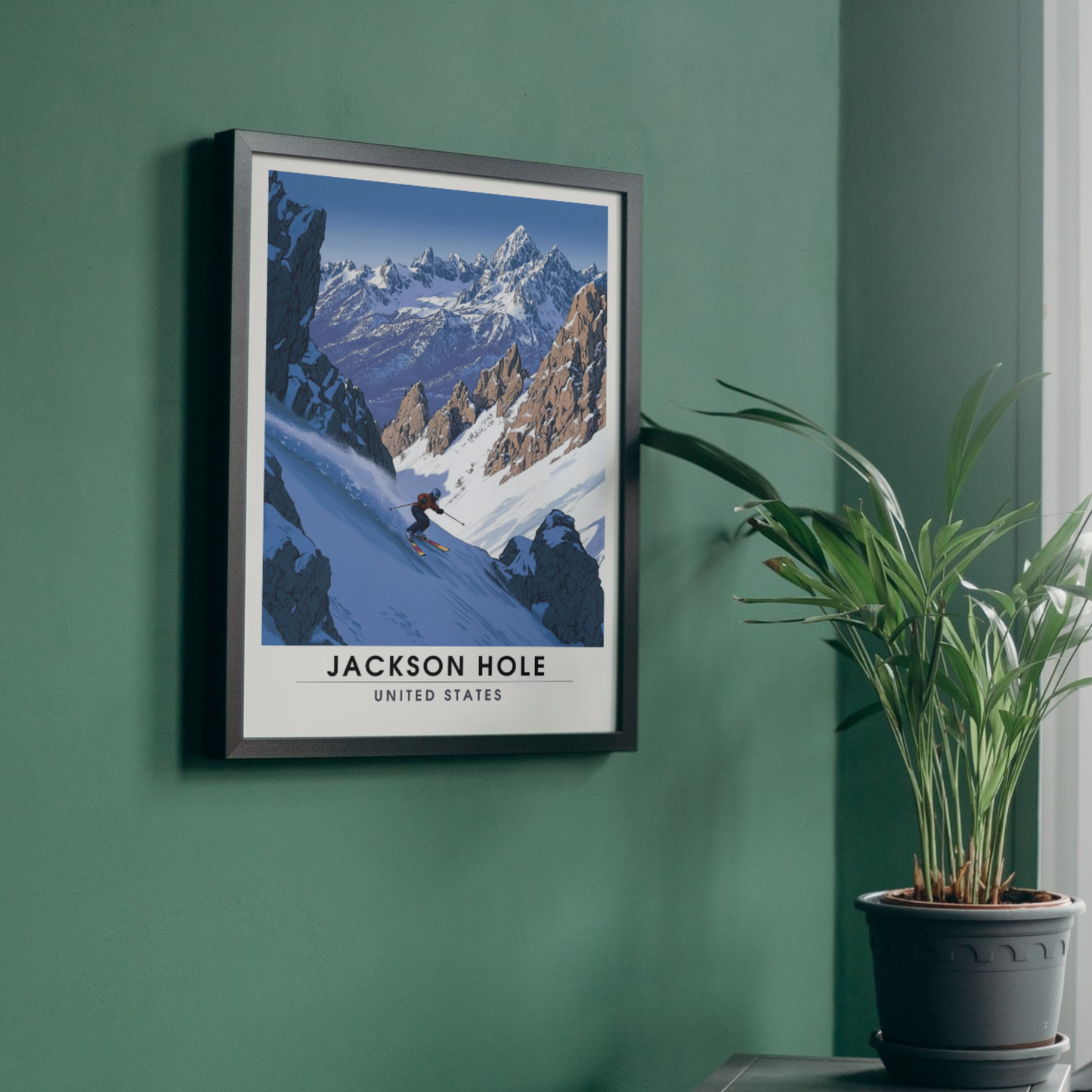Affiche Jackson Hole, USA | Impression Jackson Hole | Affiche Ski | Wyoming