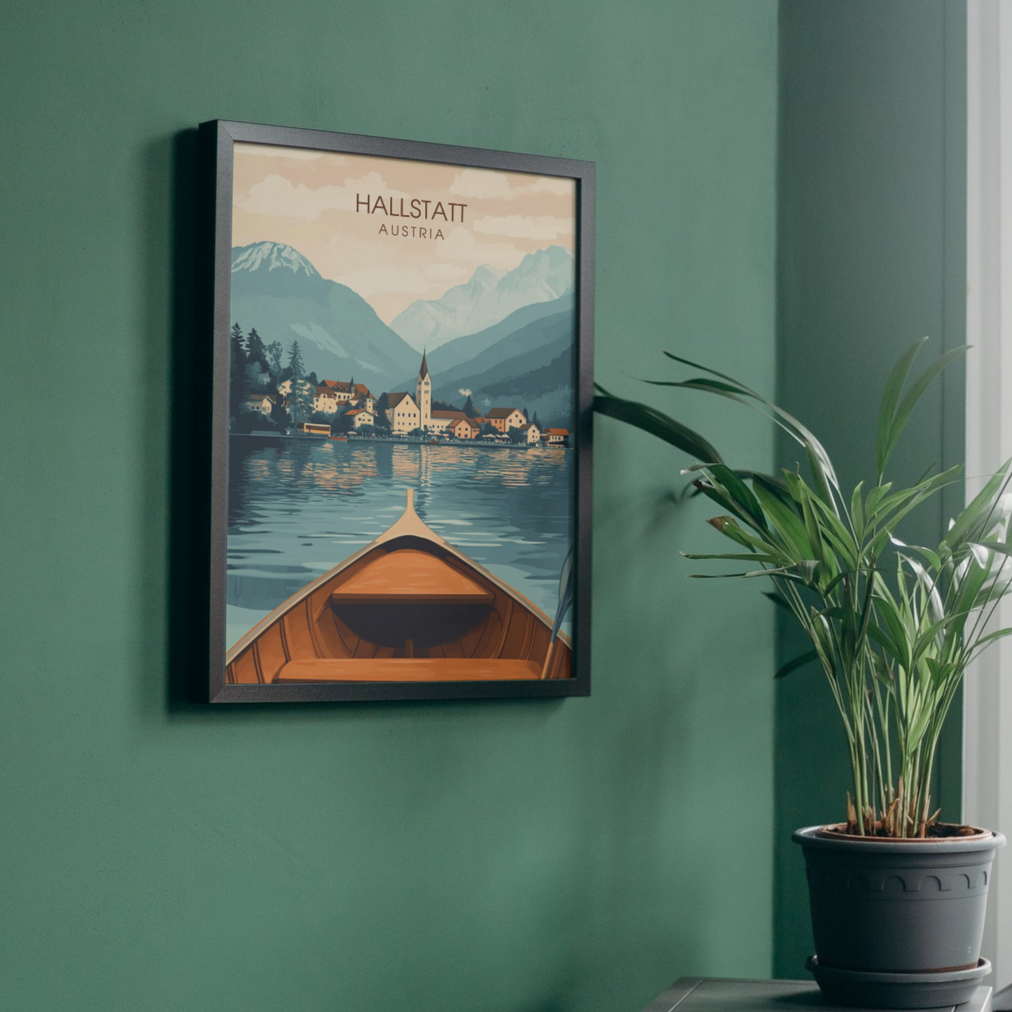 Affiche Hallstatt | Poster de voyage Autriche | Affiche Autriche
