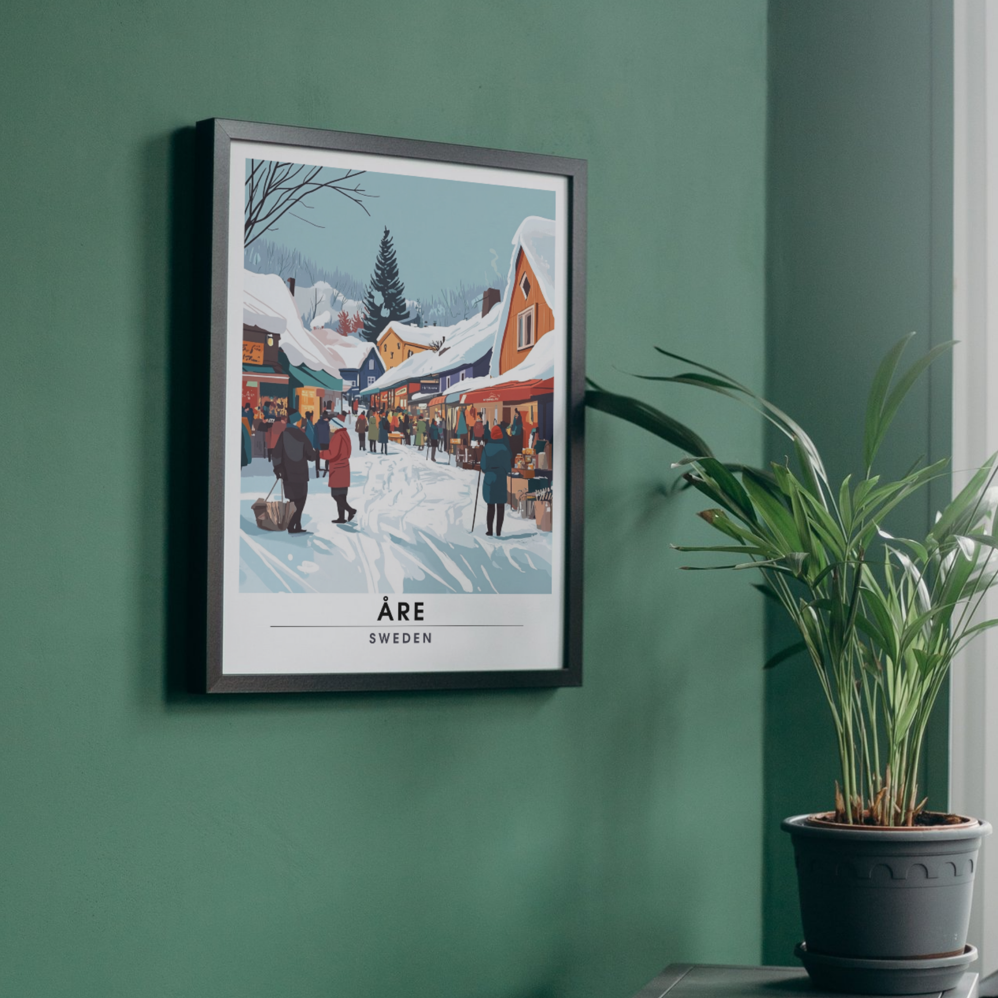 Affiche Åre | Impression de voyage Suède | Affiche Suède