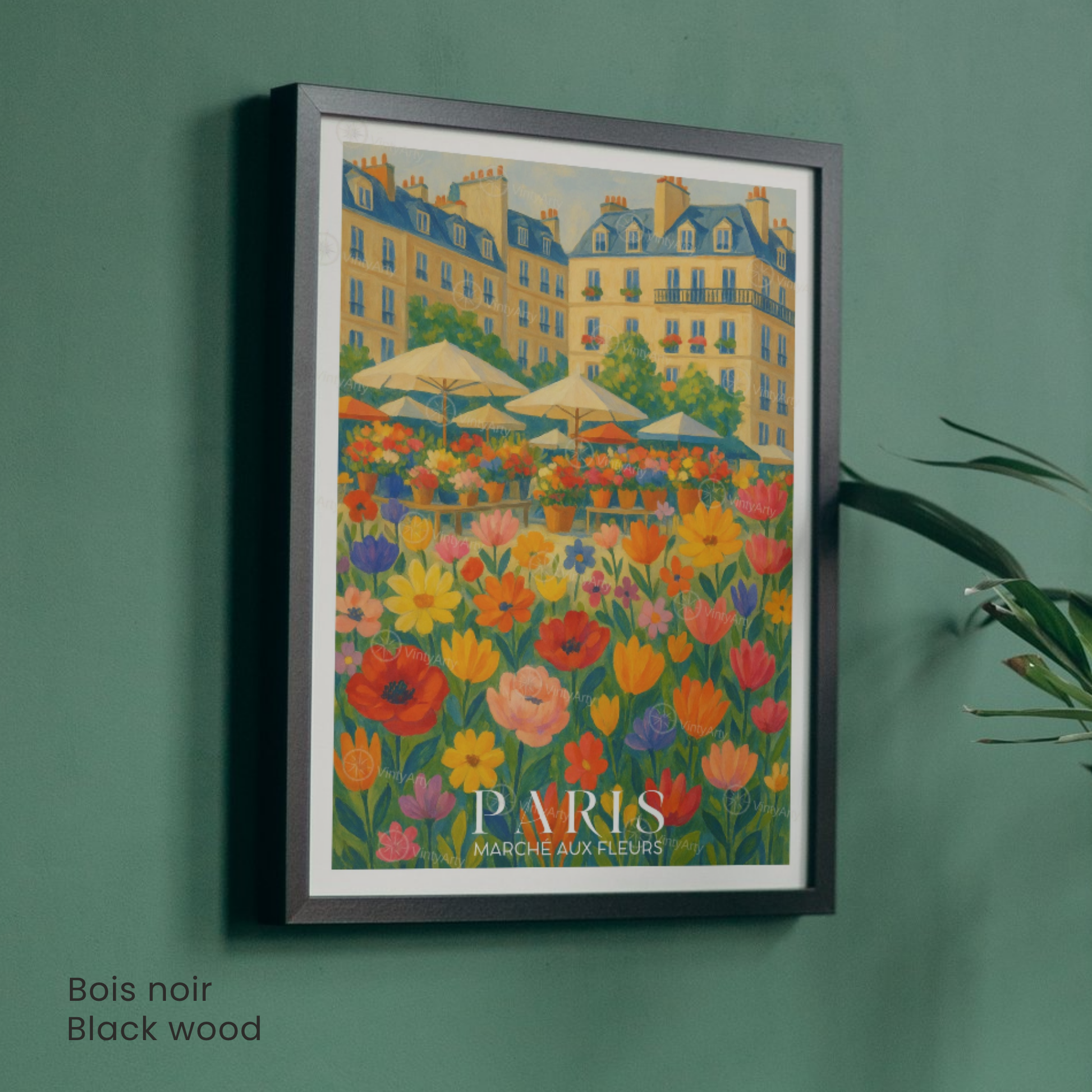 Affiche Paris | Poster décoratif France | Affiche Marché aux fleurs