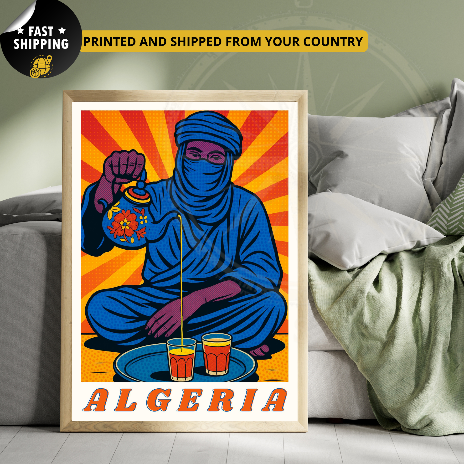 Affiche Algérie | impression Sahara | Culture algérienne | Touaregs