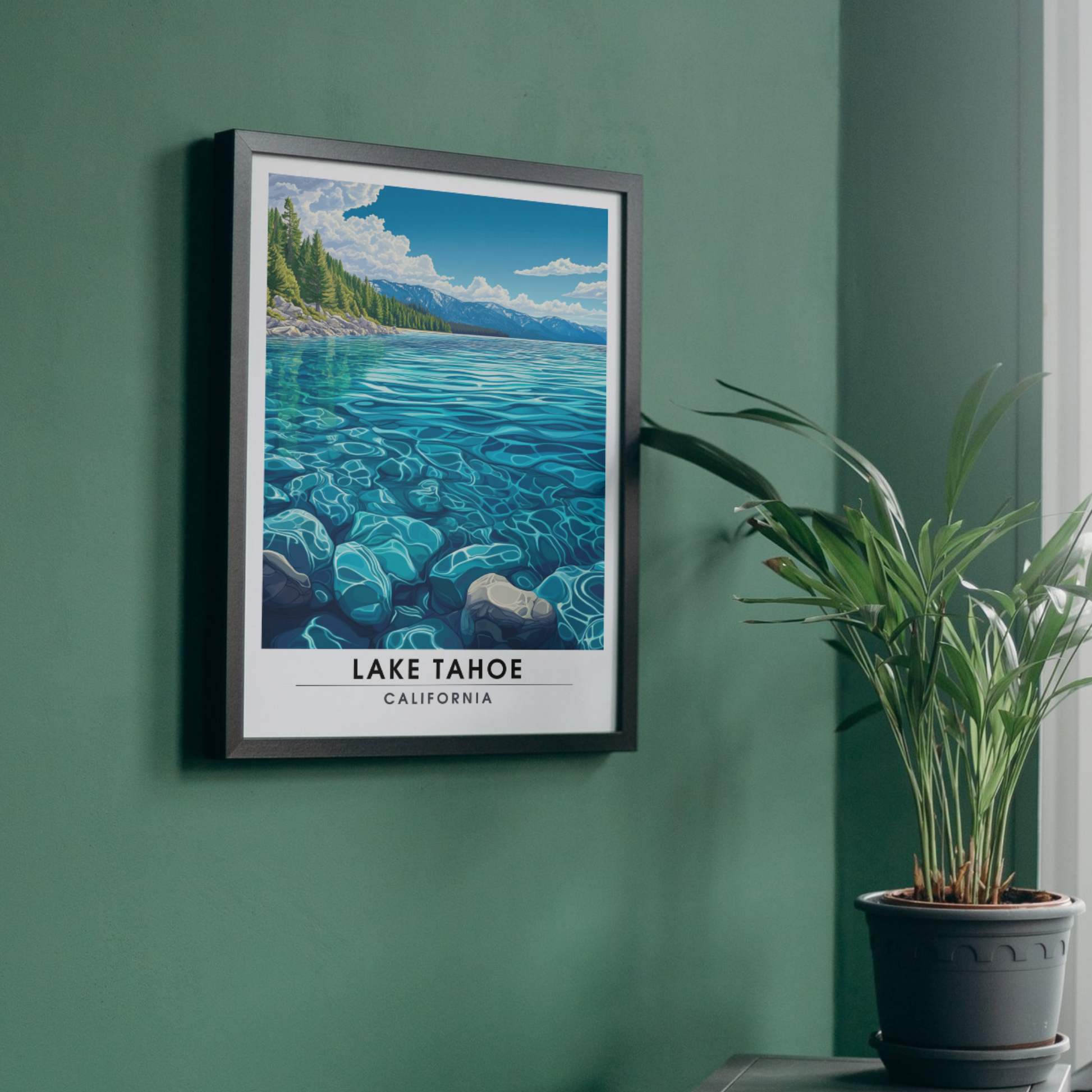Affiche Lac Tahoe Californie | Impression de voyage États-Unis | Affiche Lac