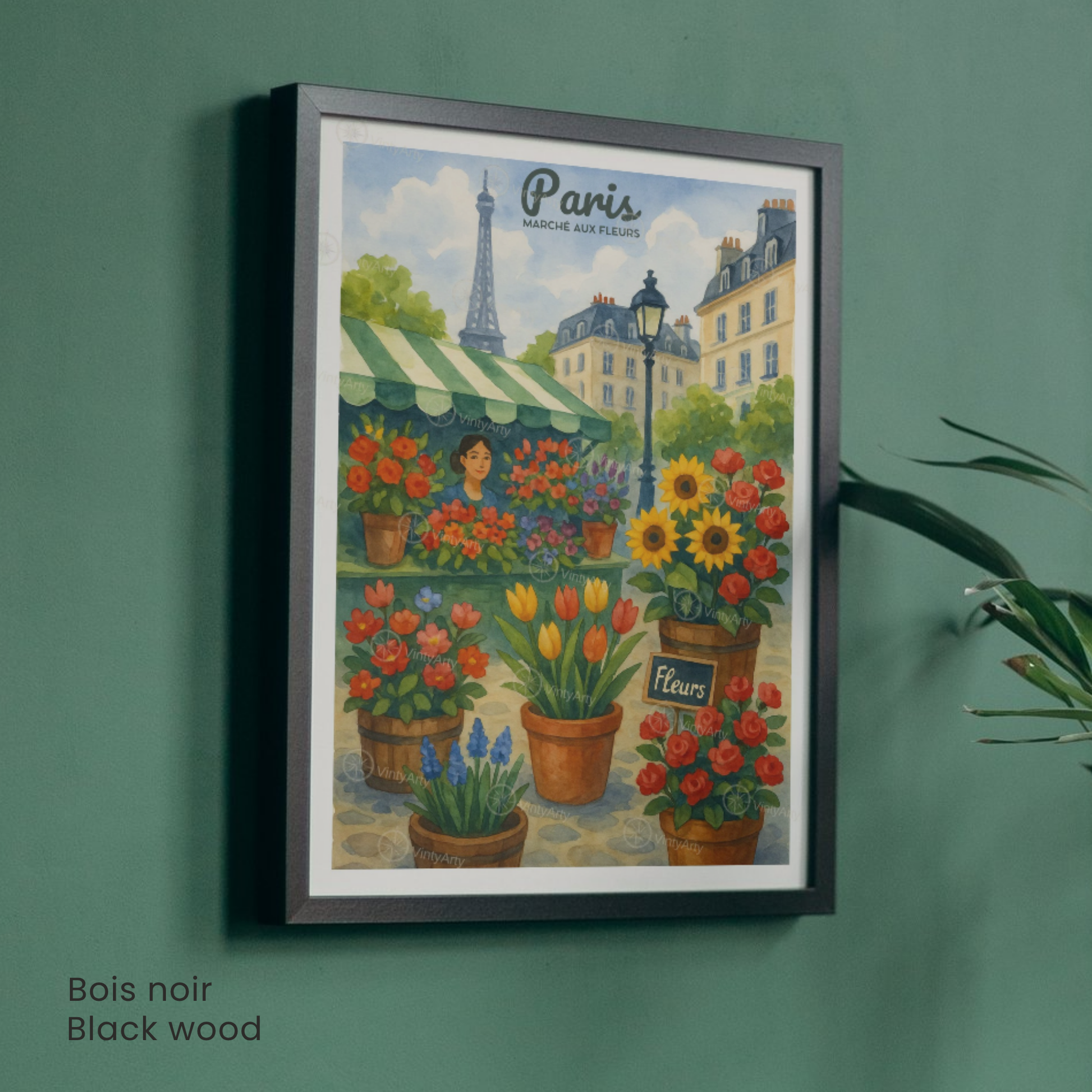 Affiche Paris | Impression France | Affiche Marché aux fleurs