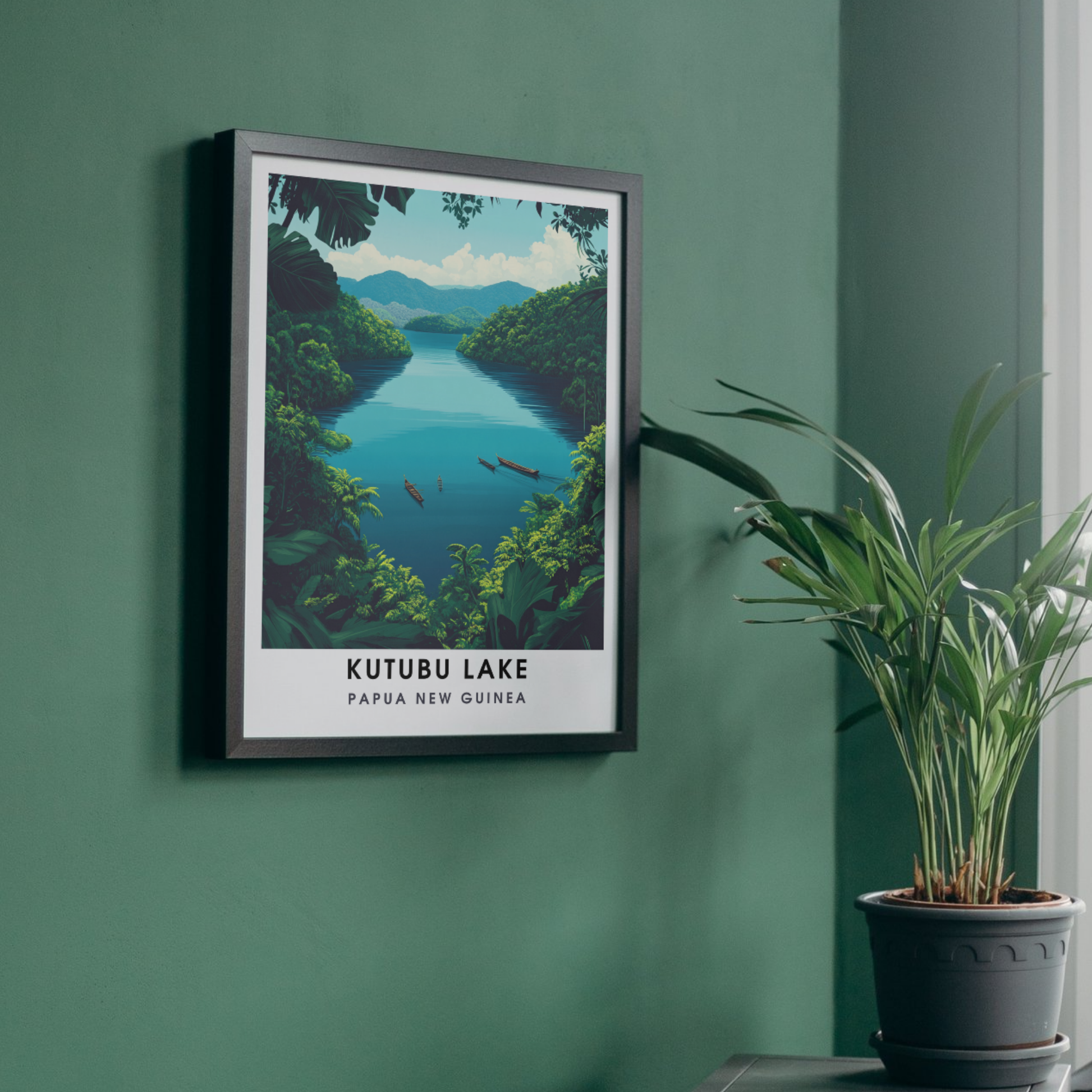 Affiche Lac Katubu | Poster Papouasie-Nouvelle-Guinée | Affiche Lac