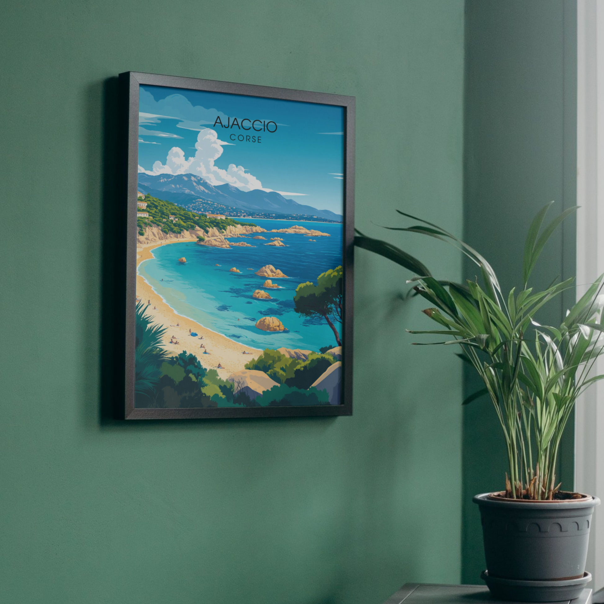 Affiche Ajaccio | Impression de voyage Corse | Affiche Corse