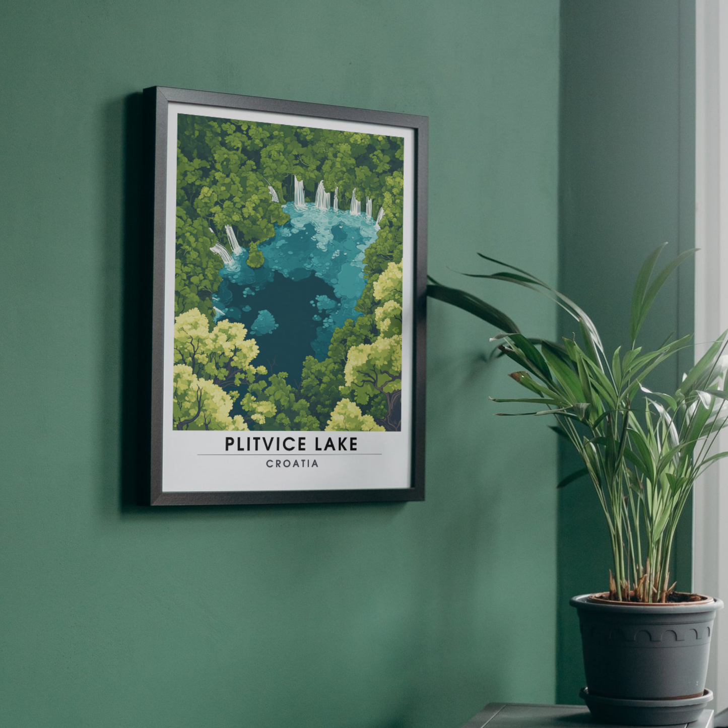Affiche Lac de Plitvice | Poster de voyage Croatie | Affiche Lac