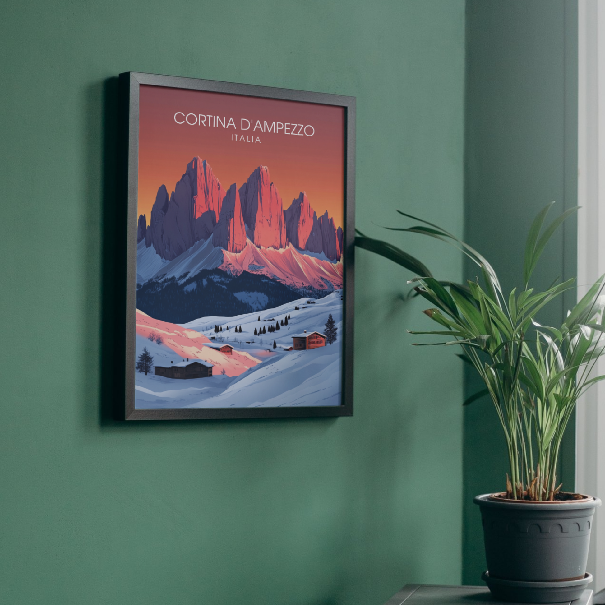 Affiche Cortina d'Ampezzo | Impression de voyage Italie | Affiche Italie