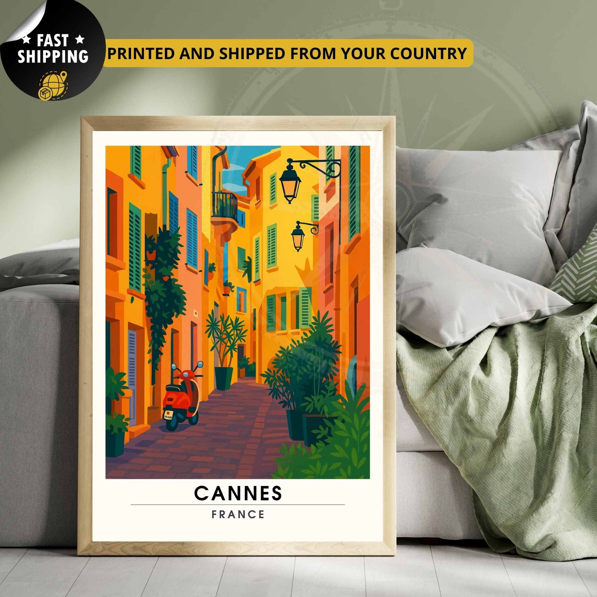 Affiche Cannes | Impression Cannes | Affiche de voyage France
