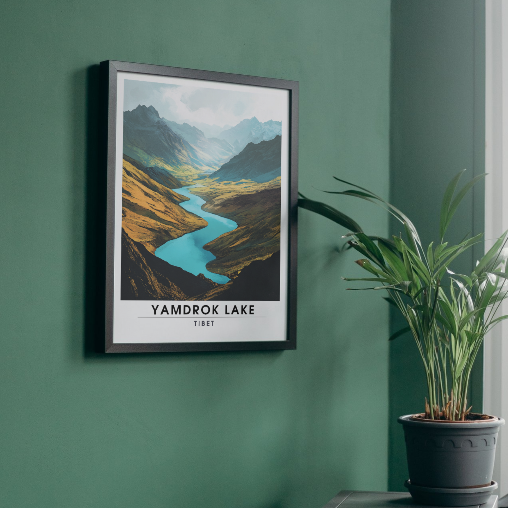 Affiche Lac Yamdrok  | Impression de voyage Tibet | Affiche Lac