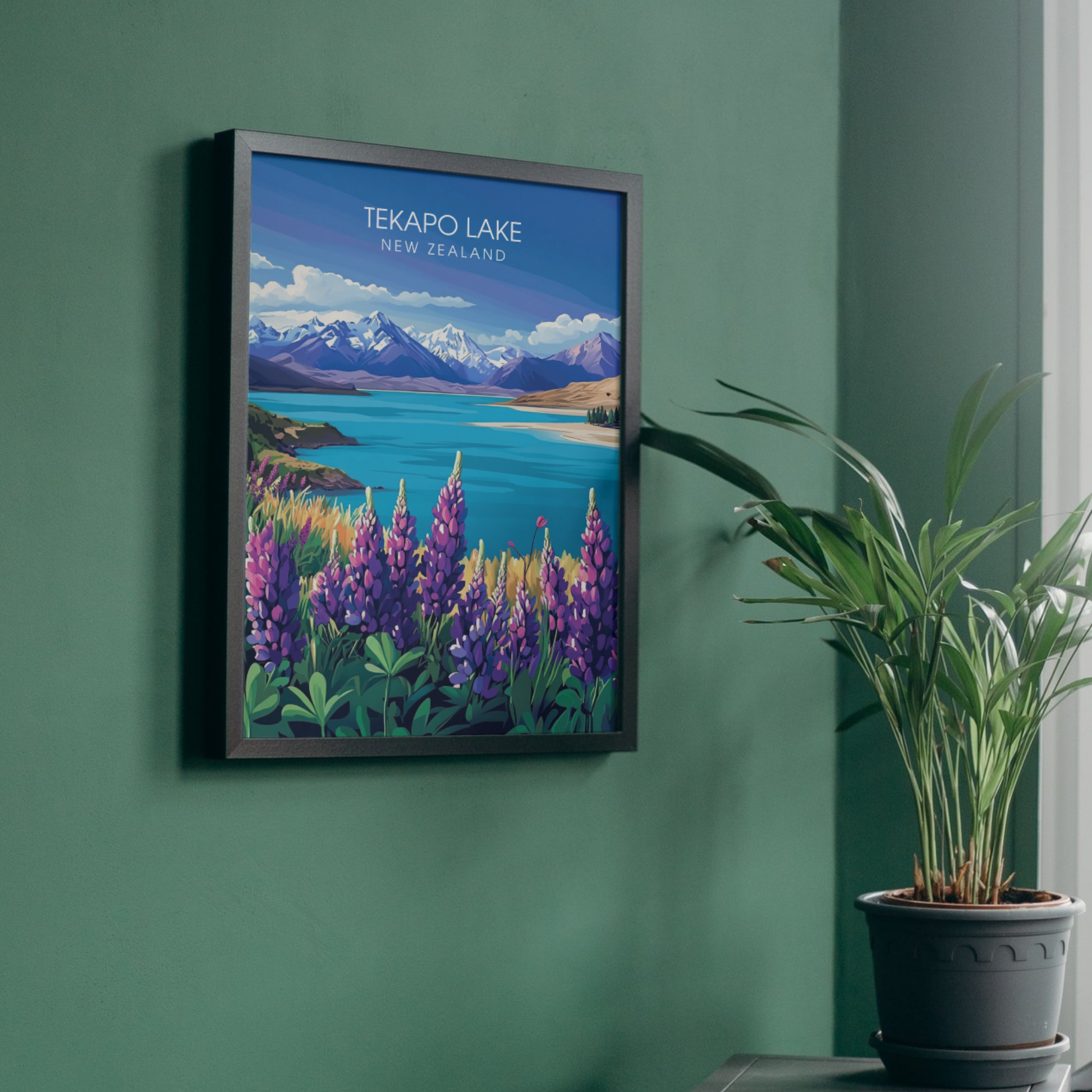 Affiche Lac Tekapo | Poster Nouvelle-Zélande | Affiche Lac