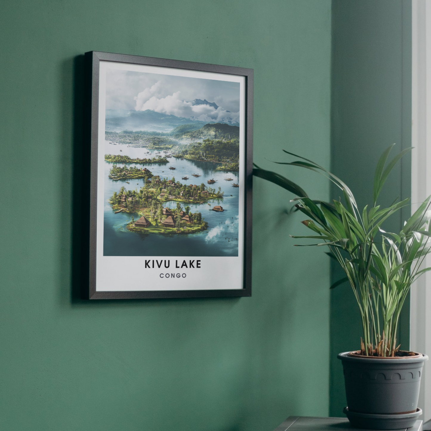 Affiche Kivu Lac | Impression de voyage Congo | Affiche Lac