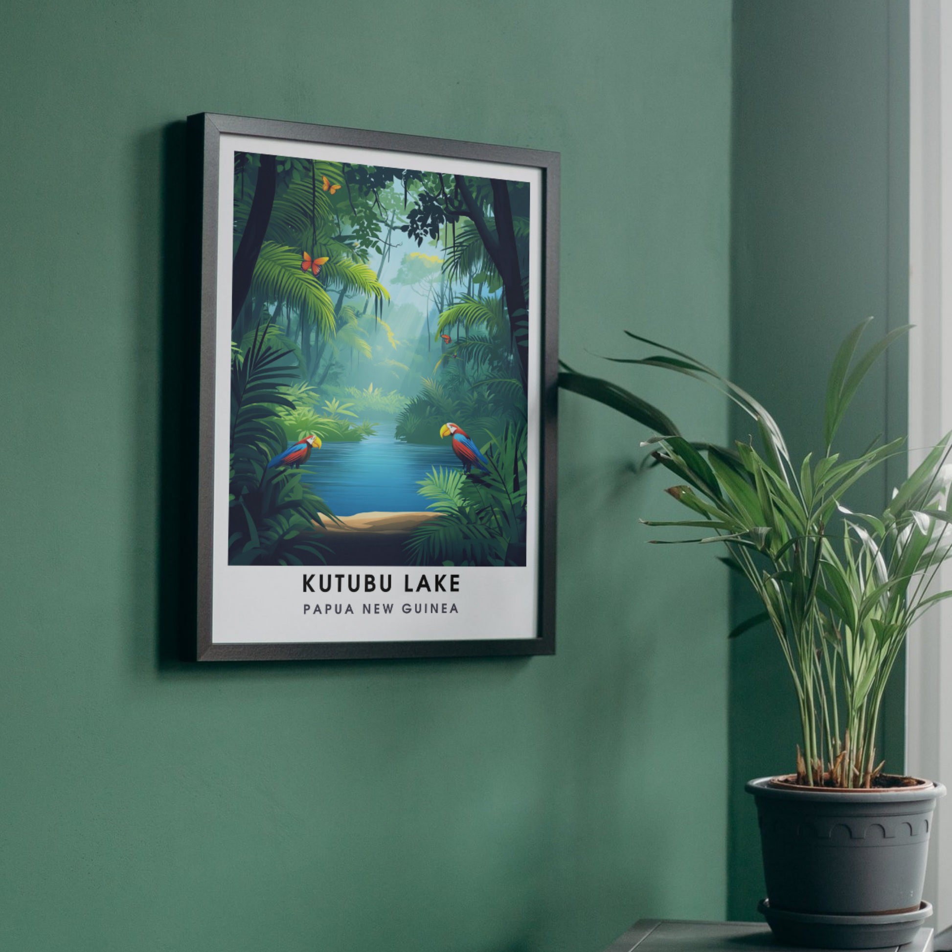 Affiche Lac Katubu | Impression de voyage Papouasie-Nouvelle-Guinée | Affiche Lac