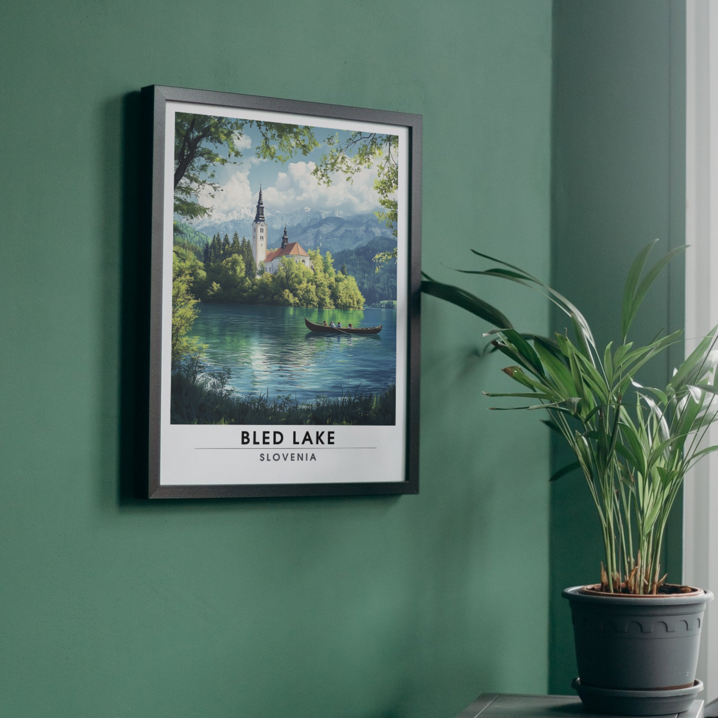 Affiche Lac de Bled | Poster de voyage Slovénie | Affiche Lac