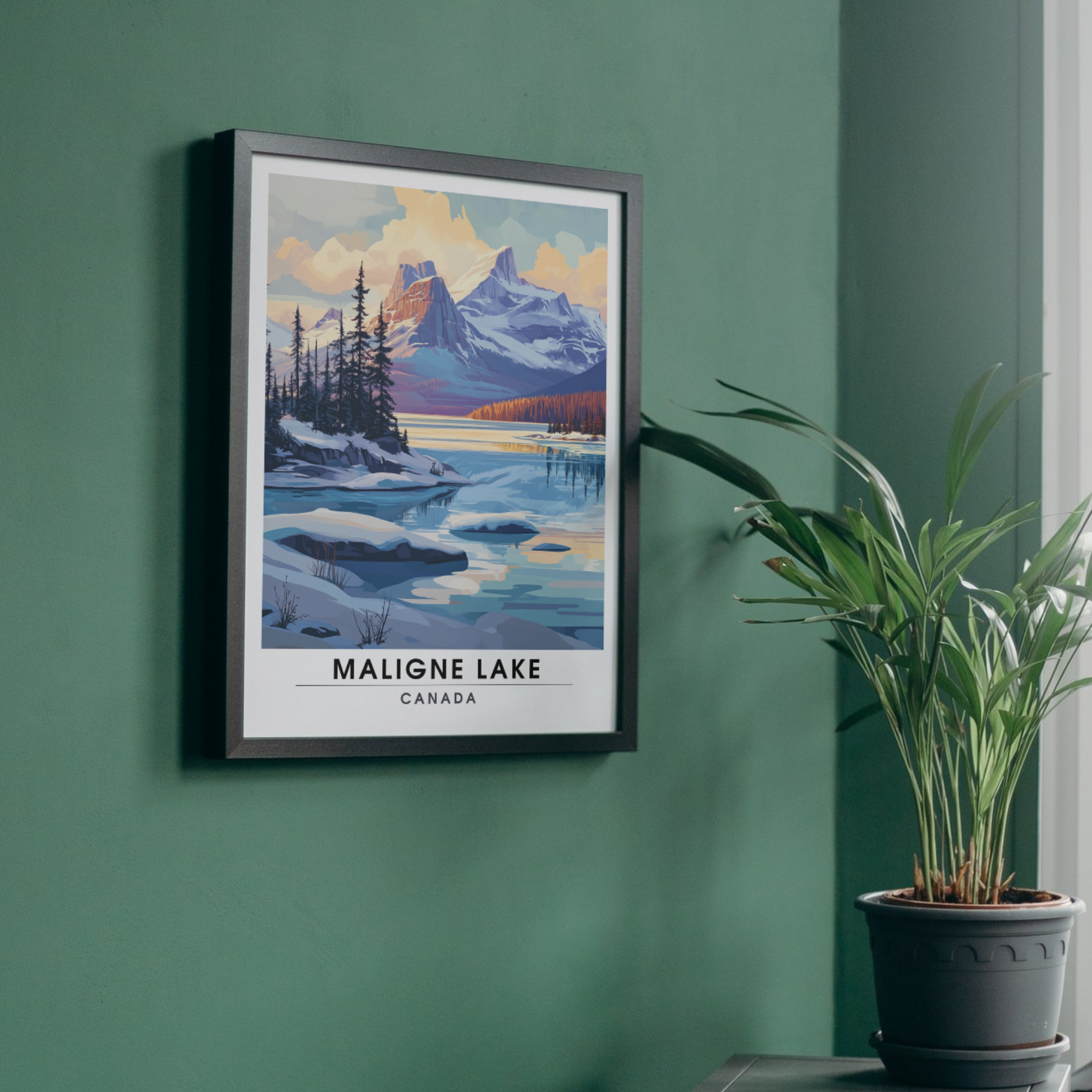 Affiche Lac Maligne | Poster murale Canada | Affiche Lac