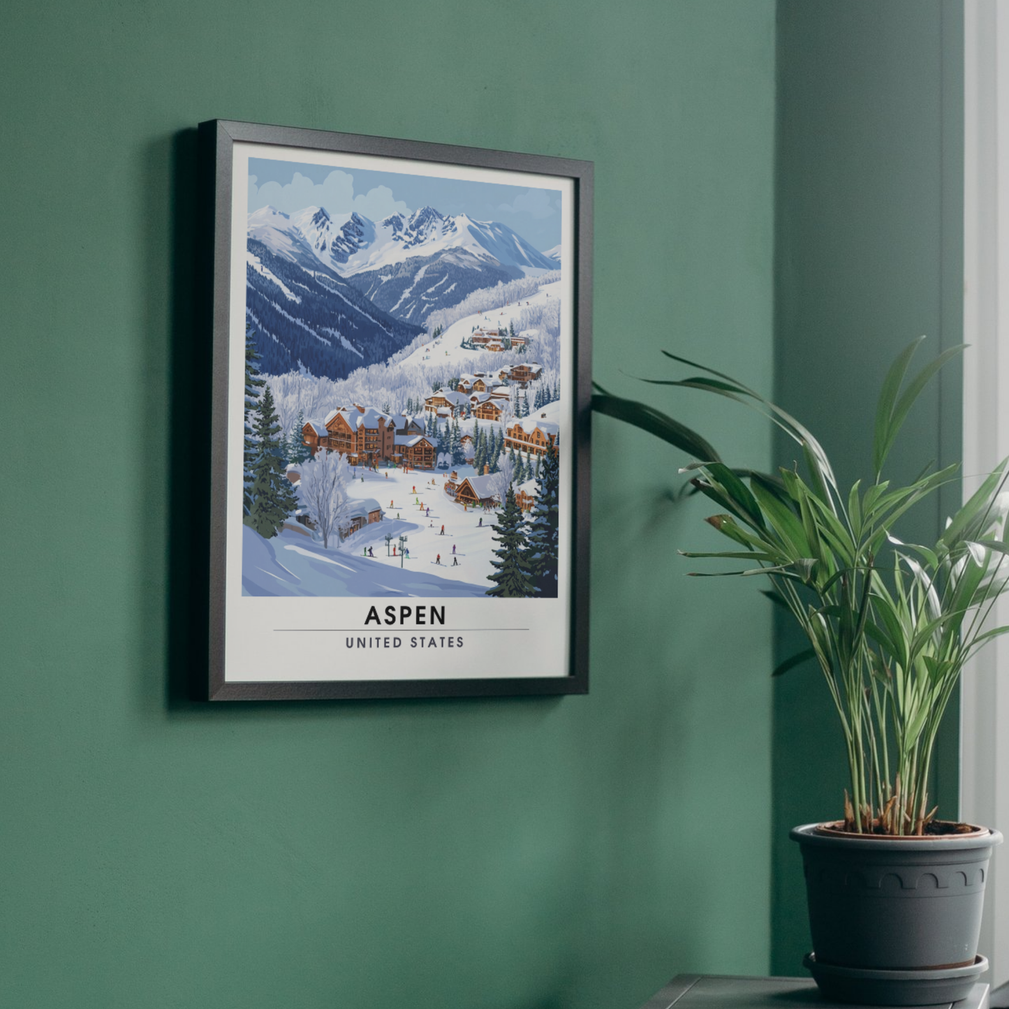 Affiche Aspen, USA | Impression Aspen | Affiche Ski | Colorado