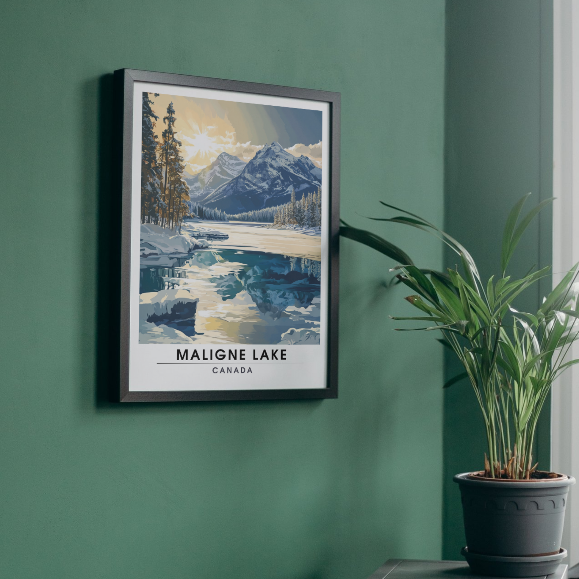 Affiche Lac Maligne | Poster de voyage Canada | Affiche Lac