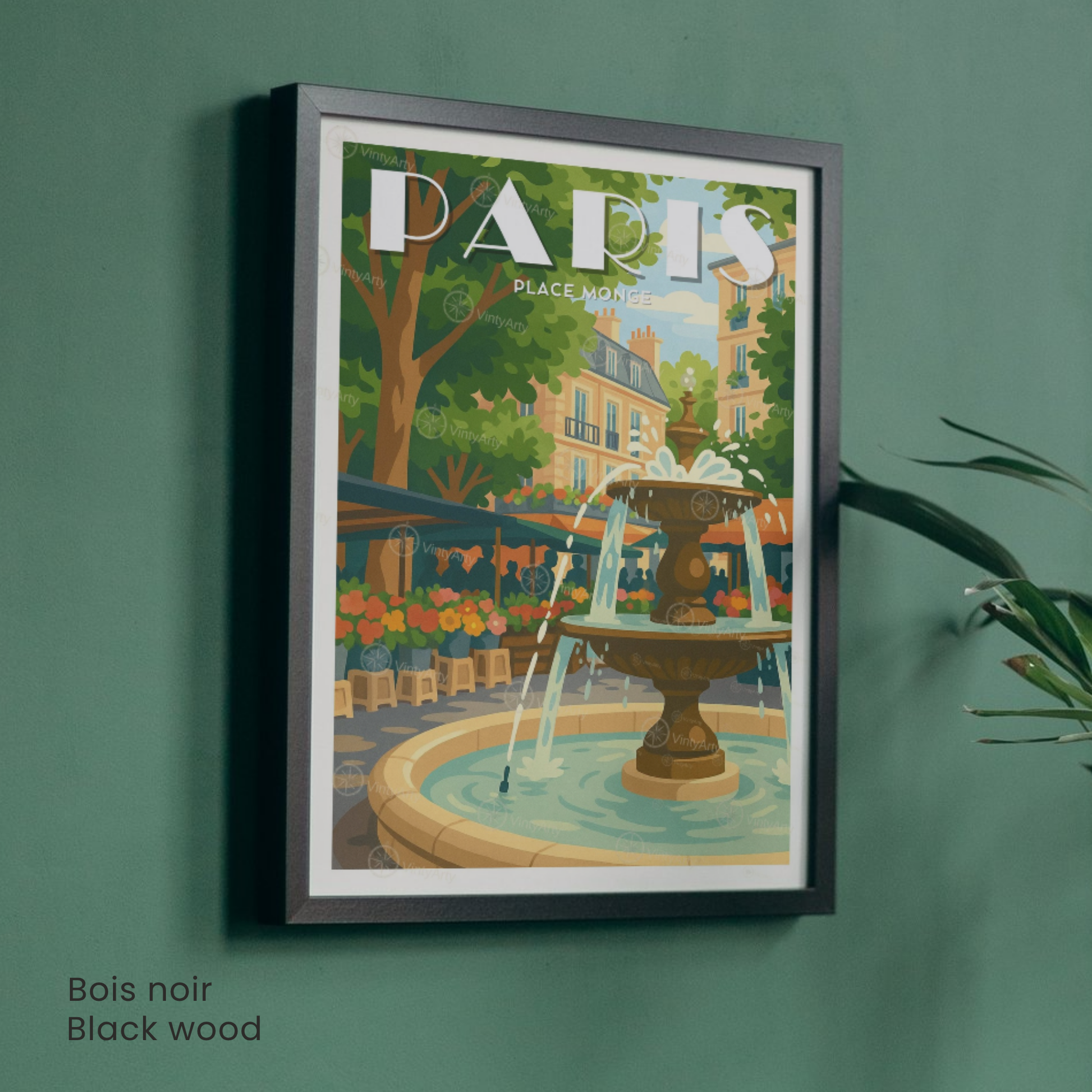 Affiche Paris | Poster Place Monge  | Affiche France