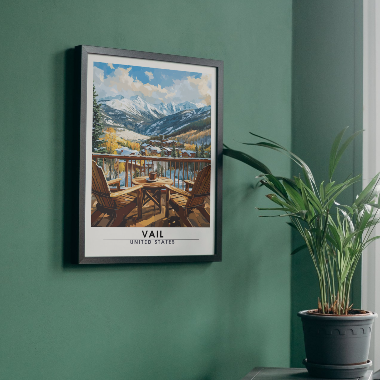 Affiche de voyage Vail, USA | Poster Vail | Affiche Ski | Colorado