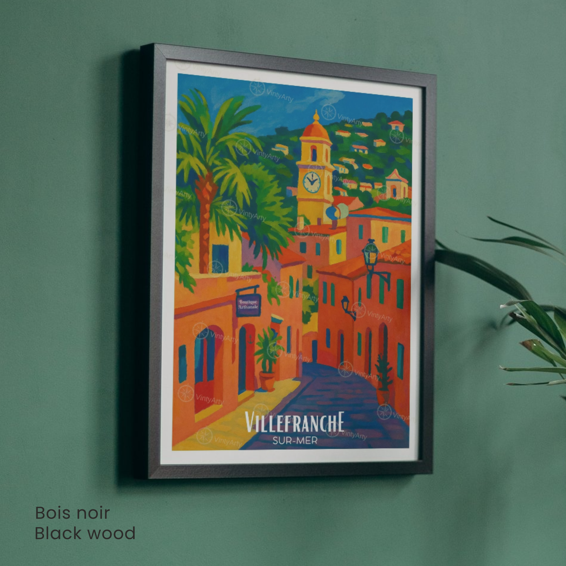 Affiche Villefranche-sur-Mer | Poster France | Affiche Côte d'Azur